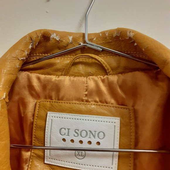 Ci Sono Mustard Vegan Leather Jacket - Picture 2 of 2